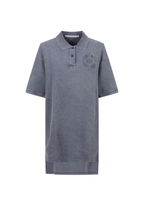 Alexander Wang logo-embroidered piqué mini dress - Grey