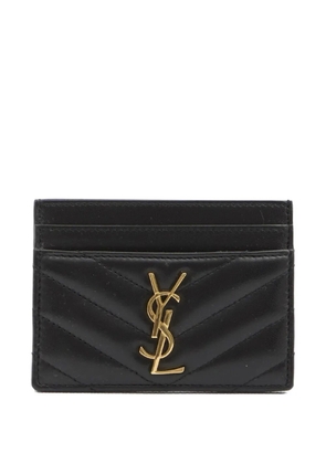 Saint Laurent Cassandre quilted leather card holder - Black