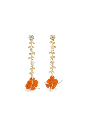 Marni flower-motif drop earrings - Gold