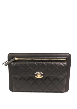 CHANEL Pre-Owned CC diamond quilting leather clutch bag - Black