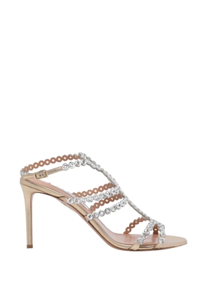 Aquazzura Mooncrush crystal-embellished sandals - Gold