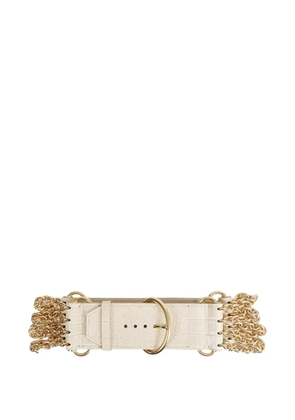 Chloé Camera croc-effect chain belt - Neutrals
