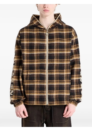 Pleasures Groove plaid hooded jacket - Brown