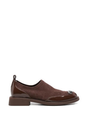 LINDA BAUMANN suede metal-deatil derby shoes - Brown