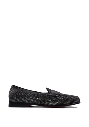 Santoni stud-embellished leather loafers - Black