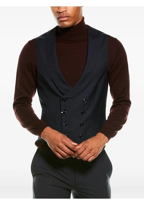 Brunello Cucinelli double-breasted shawl-lapel wool waistcoat - Blue