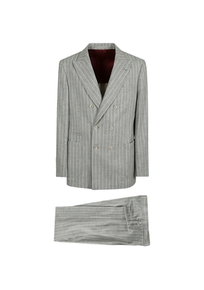 Brunello Cucinelli pinstripe double-breasted suit - Grey