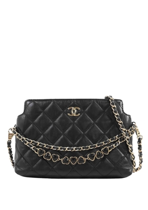 CHANEL Pre-Owned quilted heart-charm shoulder bag - Black