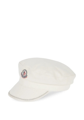 Moncler logo-patch whipstitch-trim baker hat - Neutrals
