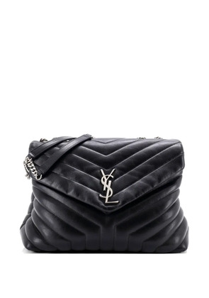 Saint Laurent Pre-Owned Loulou Matelasse Chevron Leather Medium shoulder bag - Black