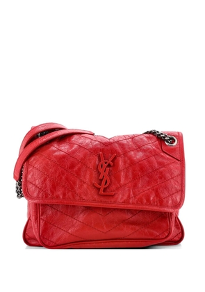 Saint Laurent Pre-Owned Niki Chain Flap Bag Matelasse Chevron Leather Medium shoulder bag - Red