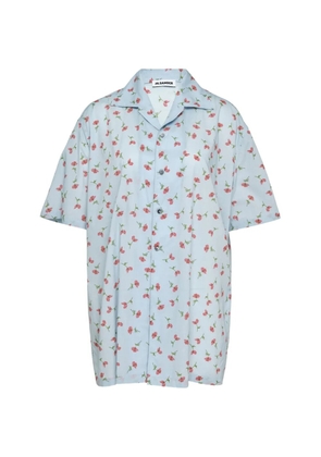 Jil Sander floral-print short-sleeved shirt - Blue