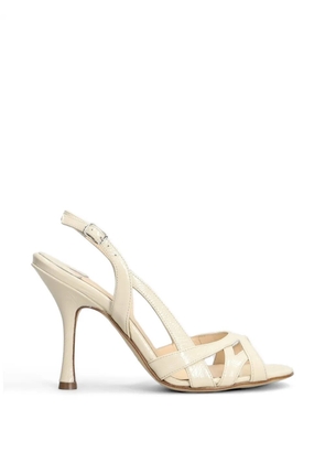 Anna F. patent-finish slingback sandals - Neutrals