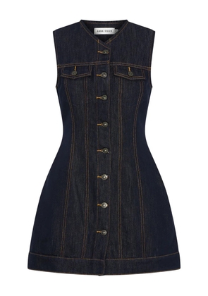 Anna Quan Nina buttoned mini dress - Blue
