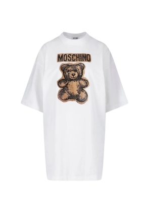 Moschino Teddy Bear logo-print T-shirt mini dress - White