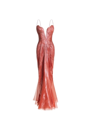 Maria Lucia Hohan Cecilia draped V-neck maxi dress - Orange