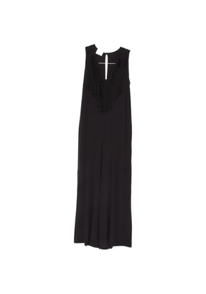 Su fringed V-neck jumpsuit - Black