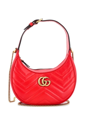 Gucci Pre-Owned GG Marmont Half Moon Matelasse Leather Mini hobo bag - Red