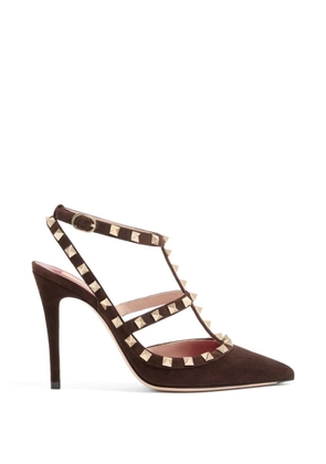 Valentino Garavani Rockstud suede pumps 100mm - Brown