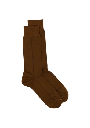 Zegna ribbed-cuff socks - Brown