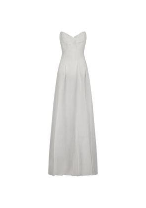 Ermanno Scervino embroidered spaghetti-strap dress - White