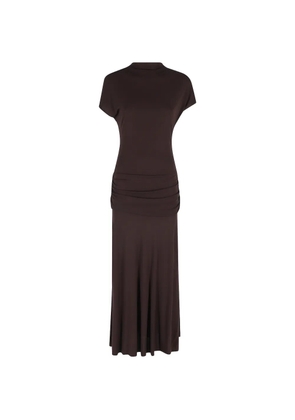 Semicouture Gwen ruched-waist dress - Brown
