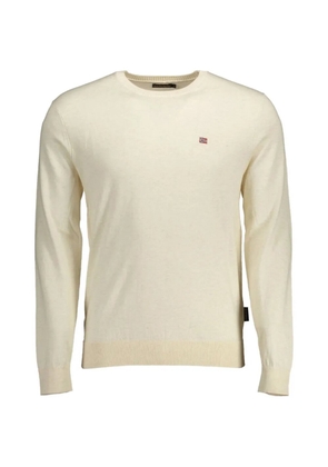 Napapijri crew neck logo-patch sweater - Neutrals