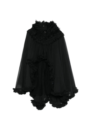 Noir Kei Ninomiya ruffled asymmetric cape - Black