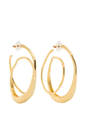 Alexis Bittar molten gold spiral sculptural hoop earrings