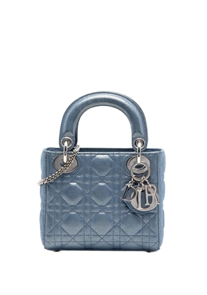 Christian Dior Pre-Owned 2015 Mini Iridescent Lambskin Cannage Lady Dior satchel - Blue
