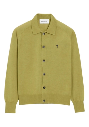 AMI Paris Ami De Coeur collar logo cardigan - Green