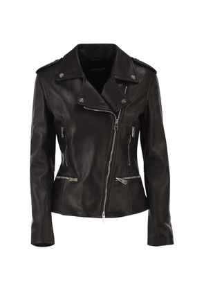 DONDUP leather biker jacket - Black