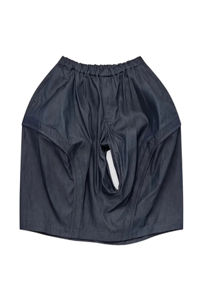 Black Comme Des Garçons elastic-waist denim cut-out trousers - Blue