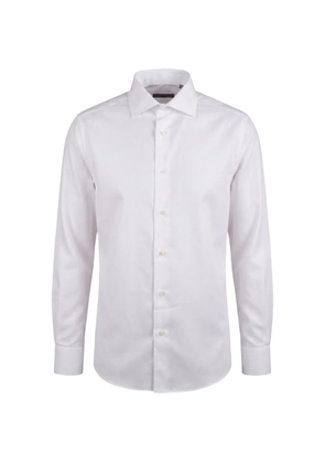 Corneliani textured long-sleeve shirt - White