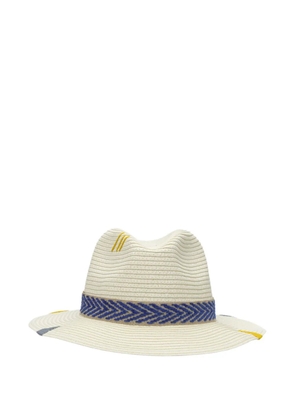 THE HAT GANG embroidered raffia hat - Neutrals