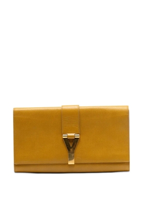 Saint Laurent Pre-Owned 2000-2012 Textured Leather Chyc Ligne clutch bag - Yellow