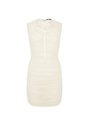 David Koma ruched mini dress - Neutrals