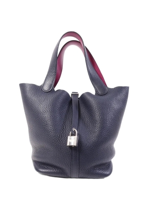Hermès Pre-Owned MM Picotin pebbled leather tote bag - Blue