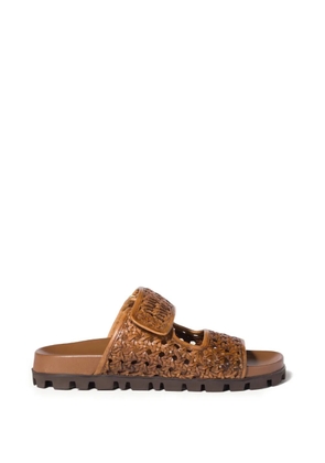 Miu Miu woven lug-sole sandals - Brown