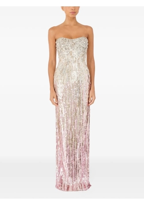Jenny Packham Abito sequin-embellished crystal-embroidered dress - Silver