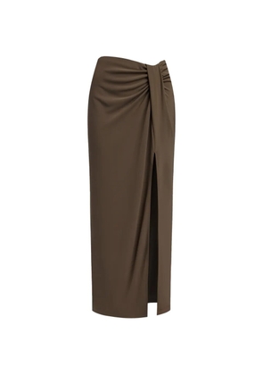12 STOREEZ draped maxi skirt - Brown