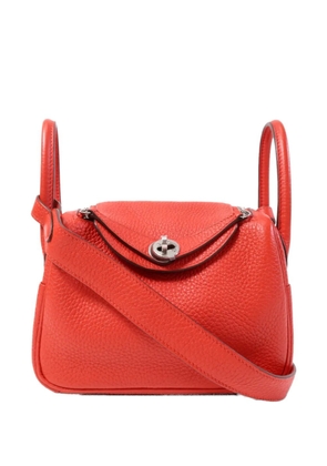 Hermès Pre-Owned mini Lindy leather shoulder bag - Red