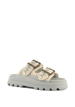 Mou Eva crochet-trim buckle-strap sandals - Grey