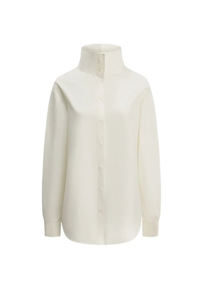 12 STOREEZ Simone high-neck shirt - White