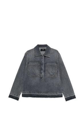 3x1 frayed-hem denim top - Grey