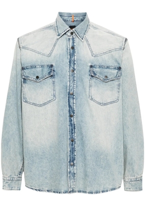 BOSS press-stud denim shirt - Blue