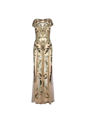 Temperley London Novella sequin-embellished maxi dress - Neutrals