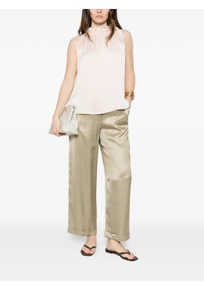 Peserico satin-finish turn-up trousers - Green