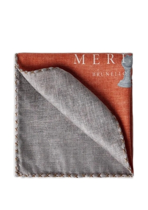 Brunello Cucinelli graphic-print handkerchief - Orange