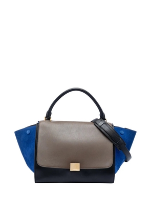 Celine Pre-Owned 2012 Medium Tricolor Calfskin and Suede Trapeze satchel - Black